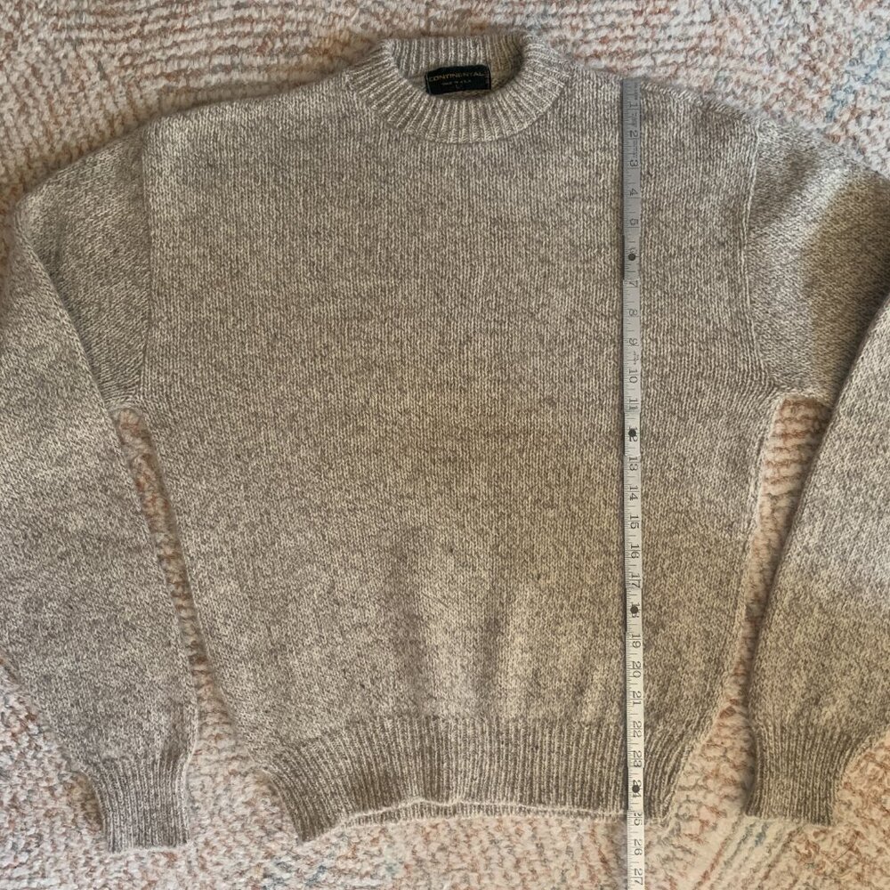 VINTAGE Continental Oatmeal Crewneck Wool Sweater Made in USA - Picture 6 of 10